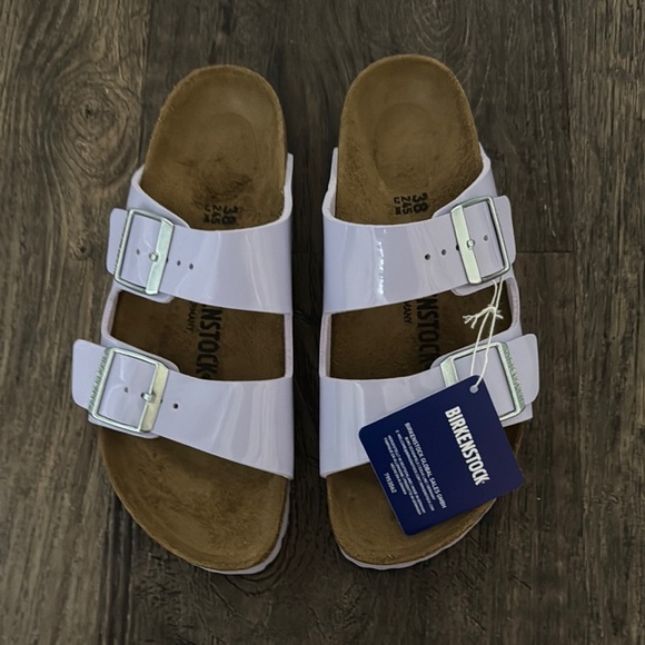 Birkenstock Shoes - Birkenstock Arizona Birko-Flor Patent Comfort Sandals, Size 7, Color Lavender